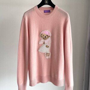 Polo Ralph Lauren Pink Bear Motif Sweater